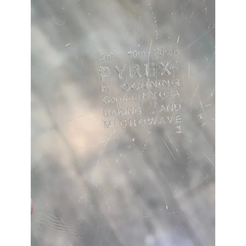Pyrex Glass Round Shallow Quiche Flan Pie Baking Dish Fluted